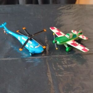 Disney Cars Planes Jan Kowalski #15 & Dinoco Helicopter Rotor Turbosky Die-Cast